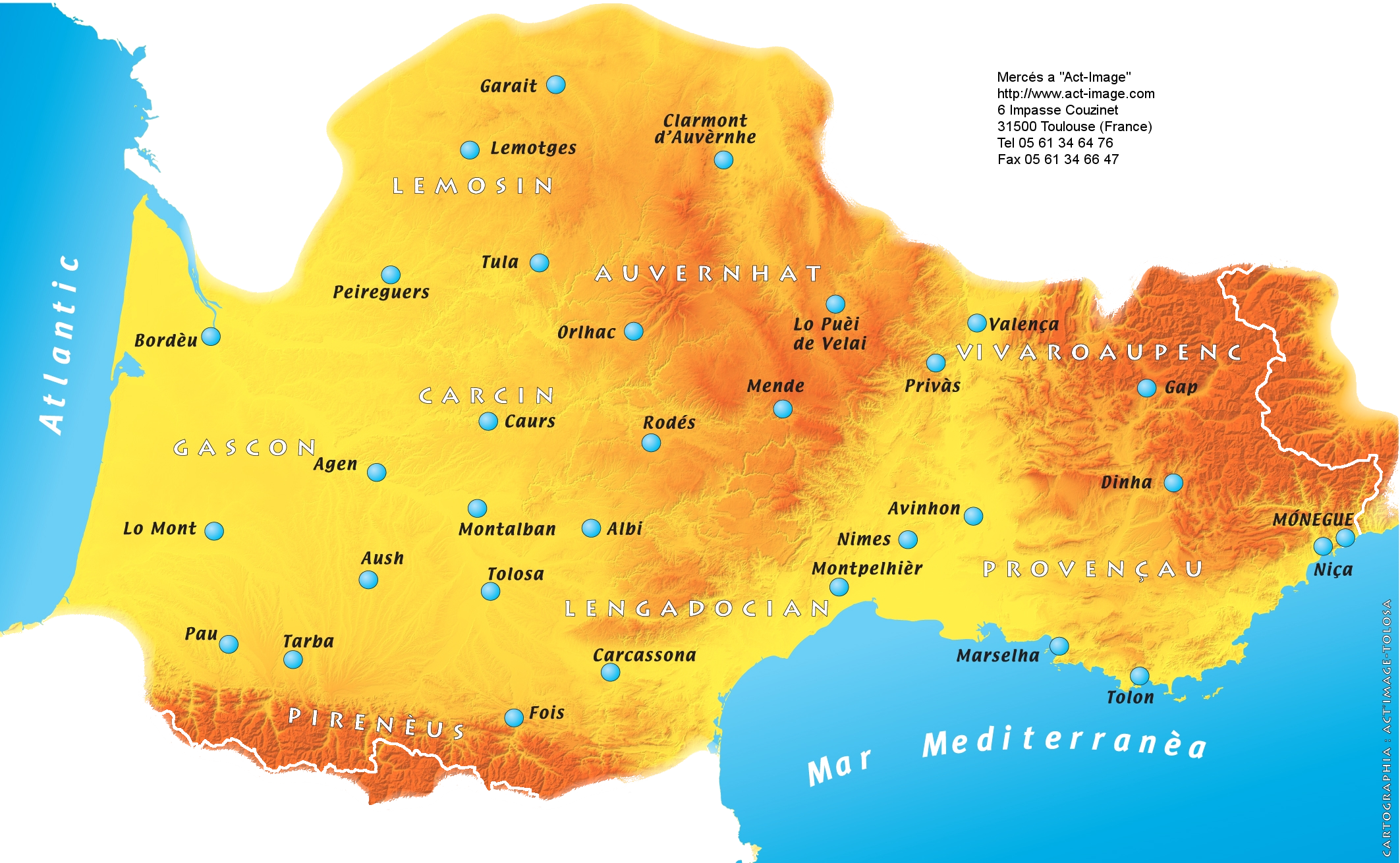 Carte d'Occitanie